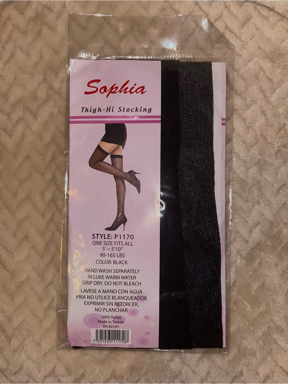 Women’s Sheer Thigh-Hi Black Stockings